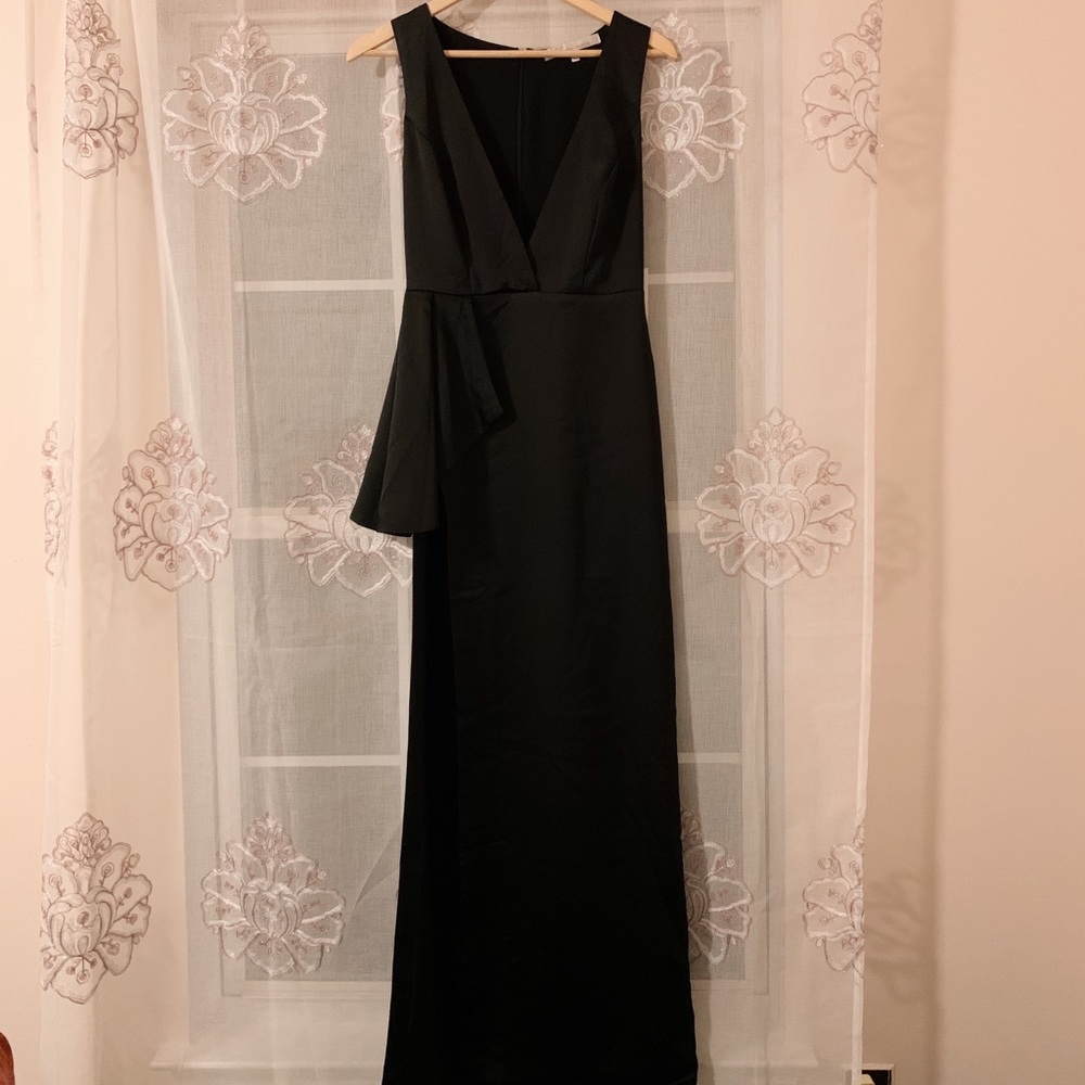 Lovers + Friends satin black gown